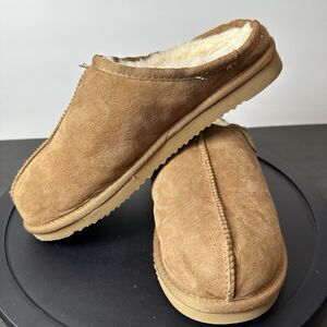 Fireside By Dearfoams Mens Grafton Genuine Shearling Clog Slippers US 11 EU 44